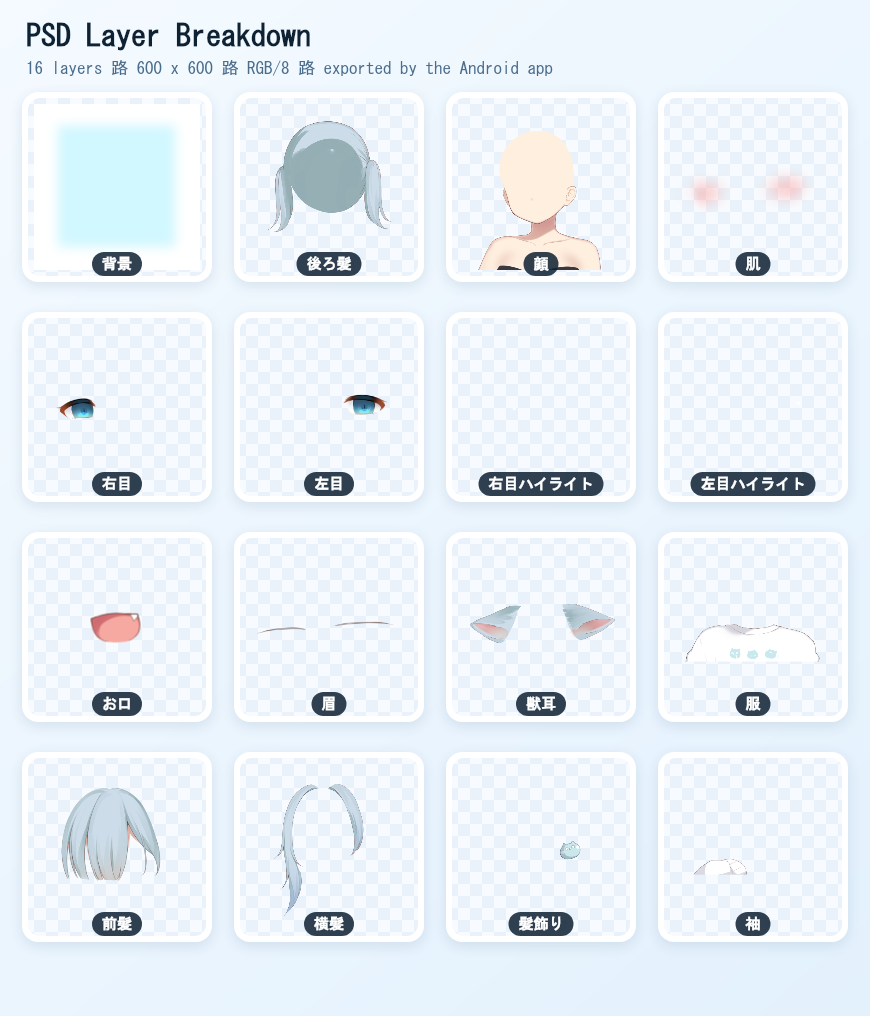 PSD 图层拆解图