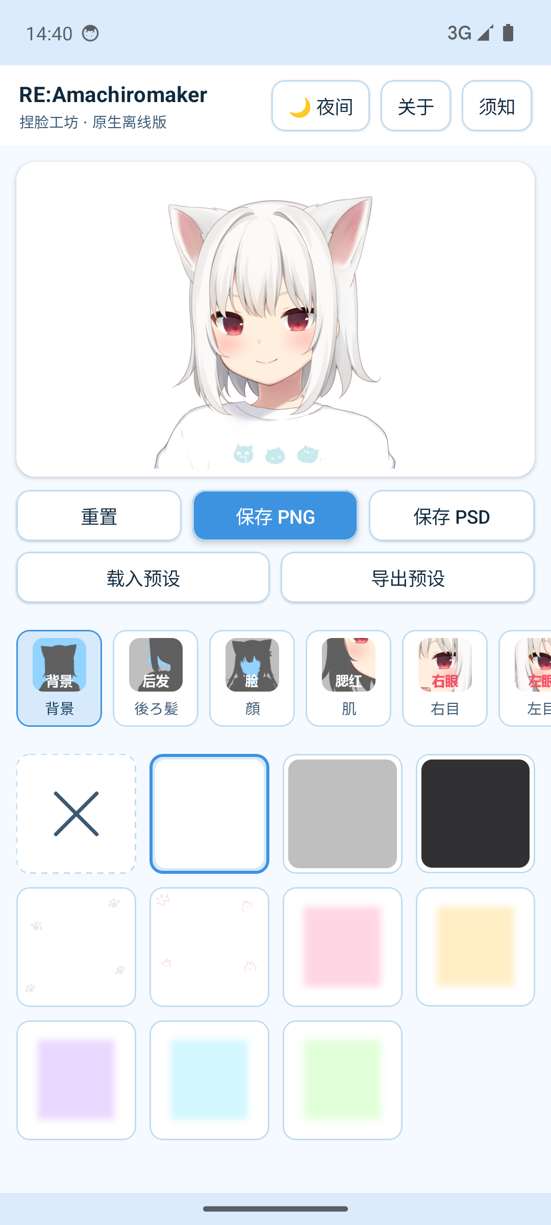 应用主界面，预览区显示默认形象